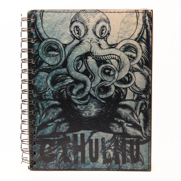 Slate Cthulu Leather Spiral Notebook
