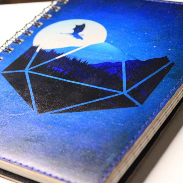 CTHULHULEATHERNOTEBOOK_3 Blue Dragon Leather Spiral Notebook