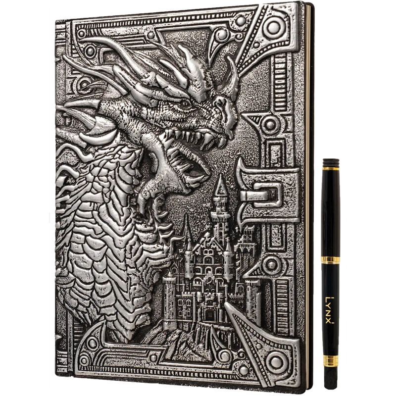 3D Faux-Leather Notebook (Silver)