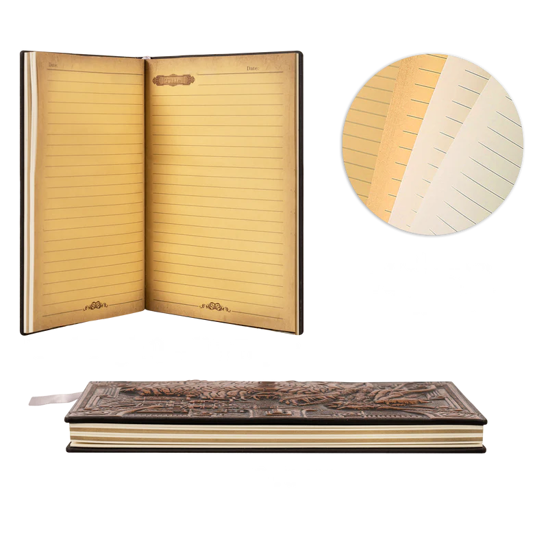 3D Faux-Leather Notebook (Bronze)