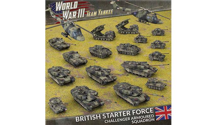 Flames of War - British Starter Force: Challenger Armoured Squadron (WWIII x17 Tanks x2 Aircraft Plastic)